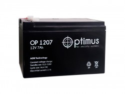 Аккумулятор 12 В 7 А*ч Optimus Россия