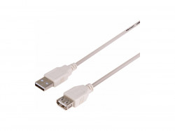 REXANT USB-A(male)штекер -USB-A(female) гнездо, 1.8м, белый (РЕ пакет) 18-1114