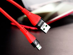 HOCO U53 для передачи данных и зарядки (быстрая зарядка)USB-microUSB, 4A, 1.2м, красный