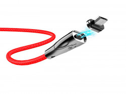 HOCO U75 Blaze для передачи данных и зарядки USB-microUSB, магнитный коннектор, 3A, 1.2м, черный