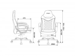 Zombie VIKING 6 KNIGHT Fabric серый/черный с подголовником