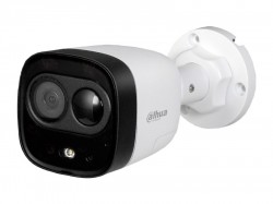 HDCVI камера Dahua DH-HAC-ME1200DP-LED-0280B  plastic+metal (2MP/1080p/2.8mm/IR20m, IP67/Audio, mic, spiker, siren, PIR)